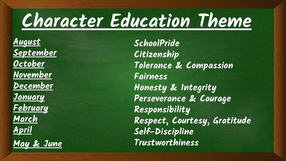 Character Education Themes Character Education Themes