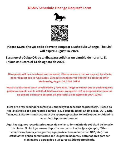 Schedule Changes