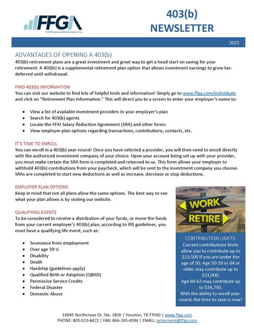 Annual 403(b) Newsletter