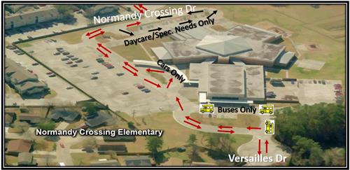 Normandy Crossing Elementary Traffic Flow Map 