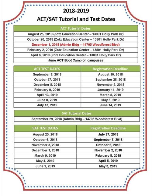 ACT/SAT Tutorial and Test Dates 