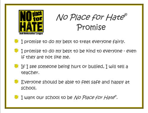 No Place for Hate Promise 