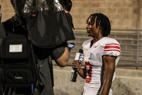 Player giving interview
