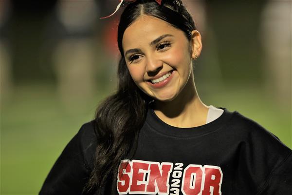 Female senior on senior night